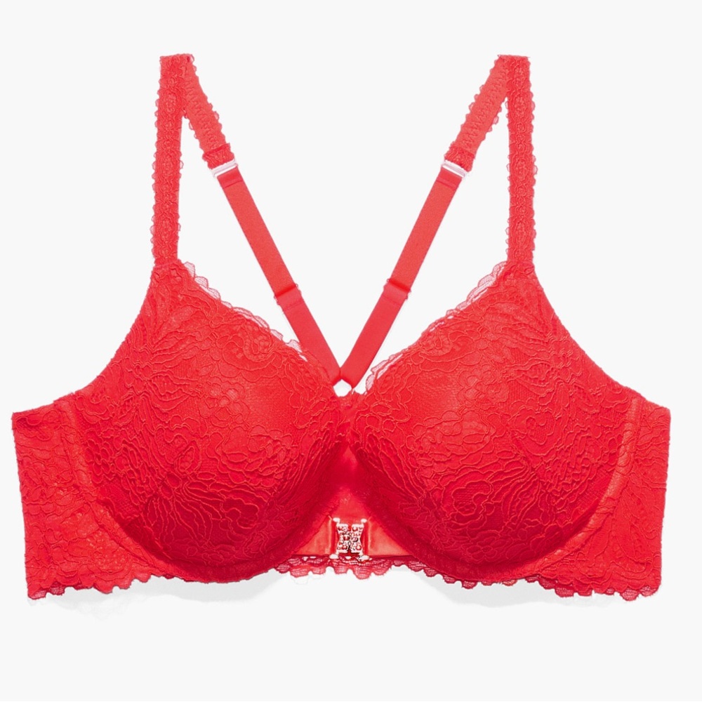 New without tagsfront closure racerback bra.Red